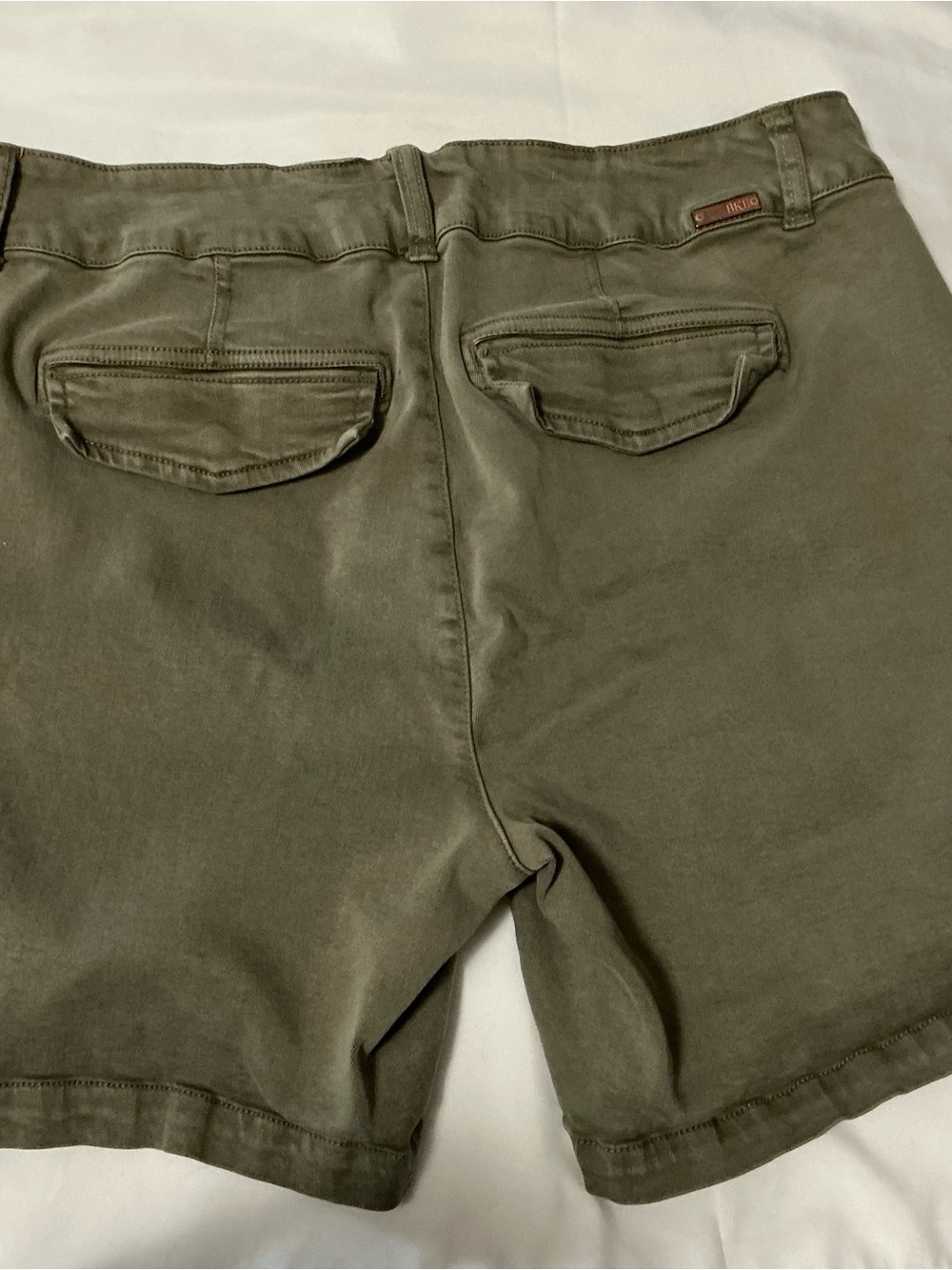 Y2K BKE Buckle Olive Green Cargo Shorts Utility Size 31 - Picture 2 of 9